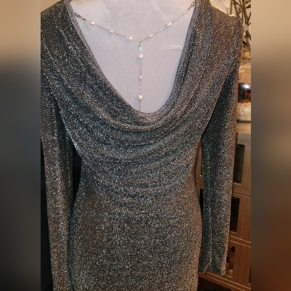 Glitter Dress with Pearl Beaded Necklace - Picture 5 of 5